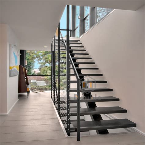 Modern Steel Stairs Stainless Steel Railing Mono Beam Staircase Buy
