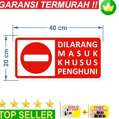 Jual Murah Rambu Sign Dilarang Masuk 40cm X 20cm Verboden Plat