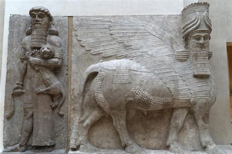 Escultura Antigua De Babilonia Y Asiria De Mesopotamia Foto Premium