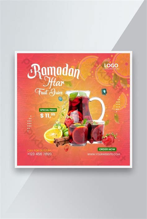 Ramadan Iftar Fruit Juice Social Media Post Banner Psd Free Download