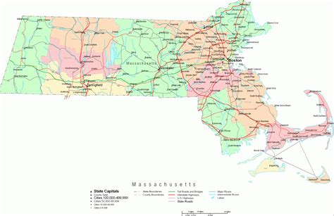Printable Map Of Massachusetts Ruby Printable Map