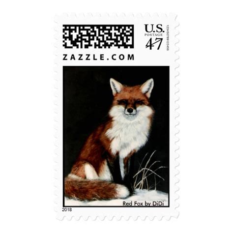 Red Fox By Didi Postage Stamp Zazzle
