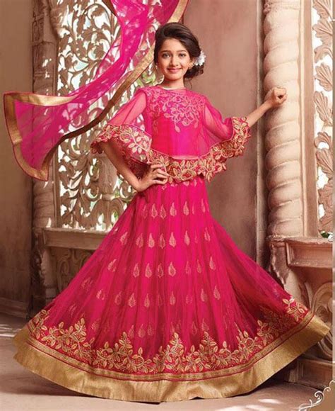 The designs guarantee that all people will get. Buy Radiant Pink Kids Lehenga Choli 115076 at $59.06