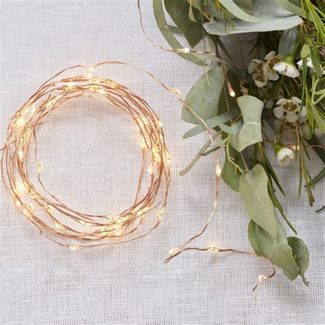 Rose gold string lights would make great decor for any room! Rose Gold LED String Table Lights