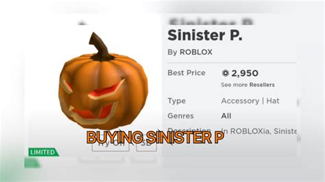 Buying Sinister P In Roblox Youtube