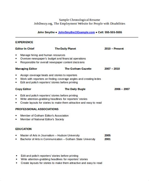 What Chronological Resume Template Is And How To Write