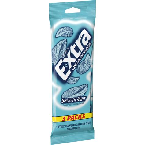 Extra Smooth Mint Sugar Free Chewing Gum Bulk 15 Stick Pack Of 3
