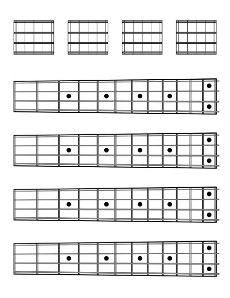 Guitar Neck Guitar Fretboard Bass Guitar Printable Blank Templates