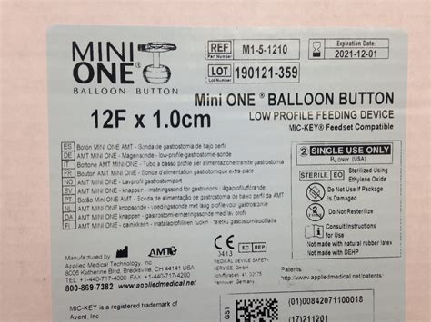 Applied Medical M1 5 1210 Mini One Balloon Button Low Profile Feeding