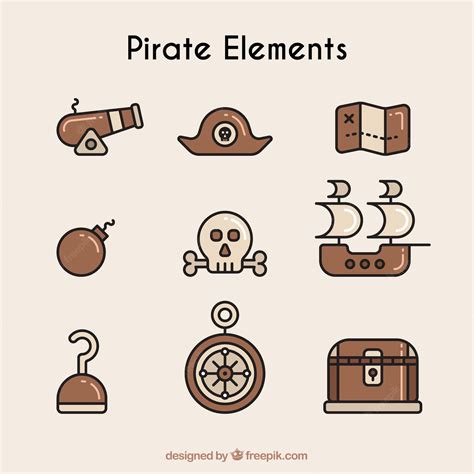Free Vector Collection Of Pirate Elements