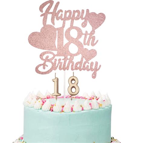 Happy 18th Birthday Cake Topper Rose Gold 18th Birthday Cake Topper
