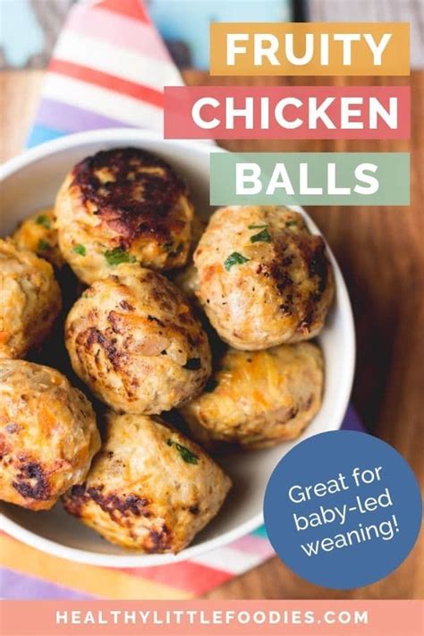Traditionally, babies have been introduced to solid foods in a puréed or mashed form. Fruity Chicken Balls | Recipe | Chicken balls, Baby food ...