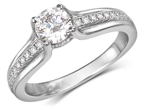 Ivana Diamond Accent Solitaire Diamond Ring 60ct Center In 18K White