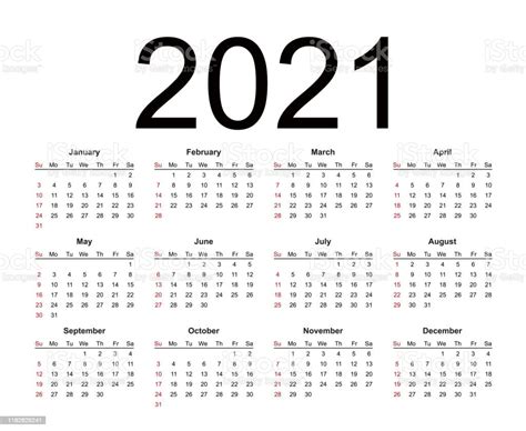 Vetores De Calendário 2021 Ano Estilo Simples E Mais Imagens De 2021