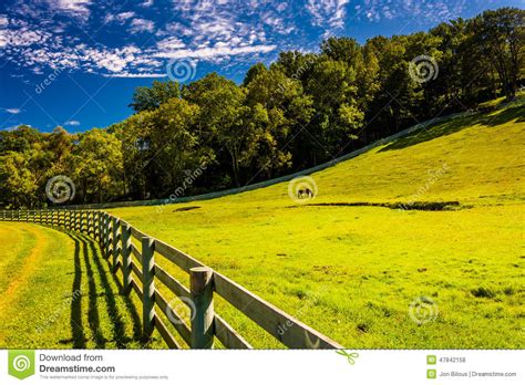 Fence And Beautiful Farm Field In York County