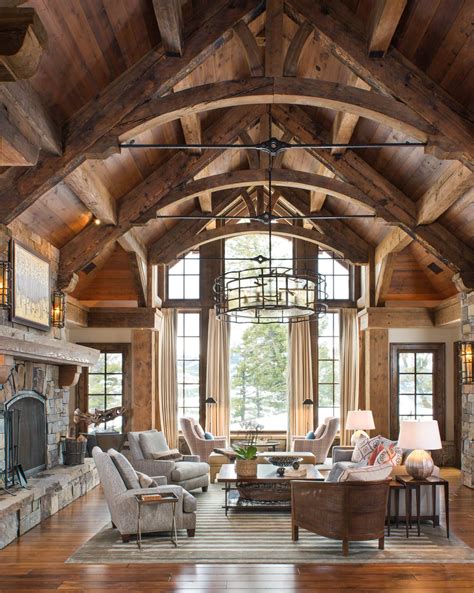 Pin By Jennb On Lodge Lifestyle Vaulted Ceiling Living Room House