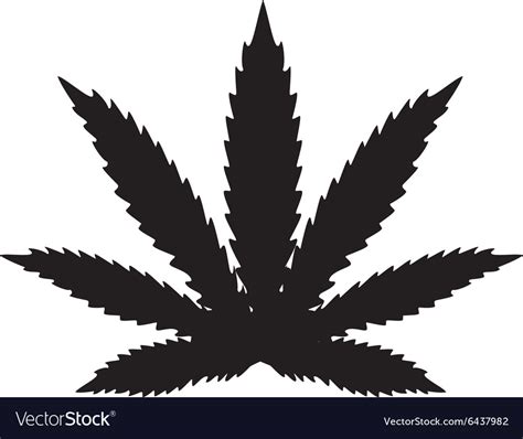 Cannabis Leaf Silhouette Royalty Free Vector Image