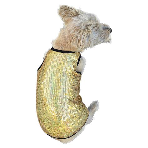 The Dog Squad Sequined Dog Tank Gold Stardu Baxterboo