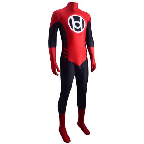 Dc Red Lantern Corps Cosplay Costume Adult Kids Hallowcos