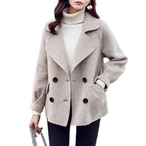 New Casual Wool Coat 2019 Autumn Women Fashion Woolen Coat Female