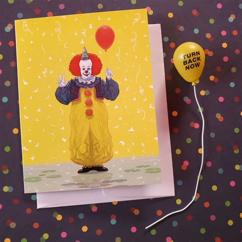 Pennywise The Birthday Clown Card Birthday Clown Birthday Birthday