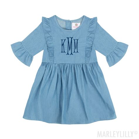 Marleylilly Kids Personalized Denim Dress
