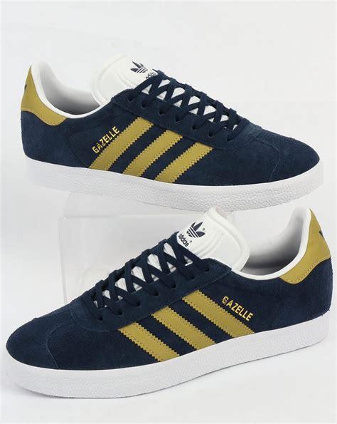 Adidas Gazelle Trainers Navygoldoriginalsshoesmenssneakers