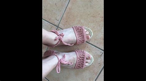 VideoTuto Tuto espadrilles au crochet spécial gaucher crochet