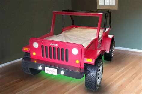 Jeep Inspired Childs Novelty Twin Bed Plans Etsy Jeep Bed Bed