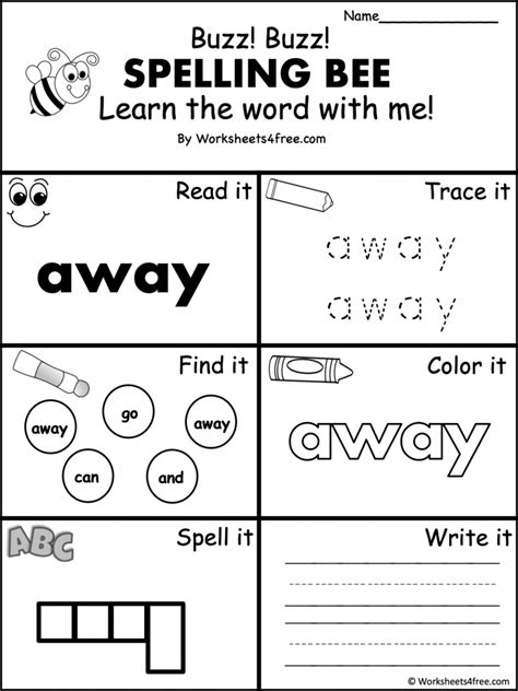 Free Dolch Sight Word Worksheet Away Dolch Sight Words Sight Word