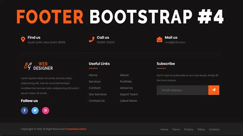Responsive Footer Design Using Html Css Bootstrap Sexiezpix Web Porn