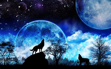 Wolf And Moon Wallpapers Wallpaper Cave