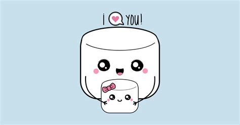 Marshmallow Love Kawaii Marshmallow Sticker Teepublic