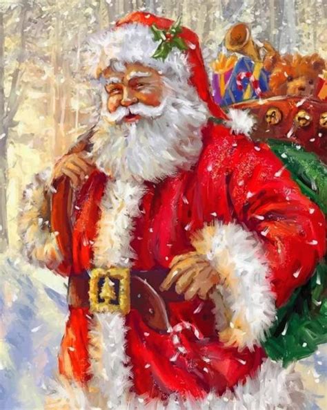 Christmas Santa Paint By Numbers Numpaint Paint By Numbers