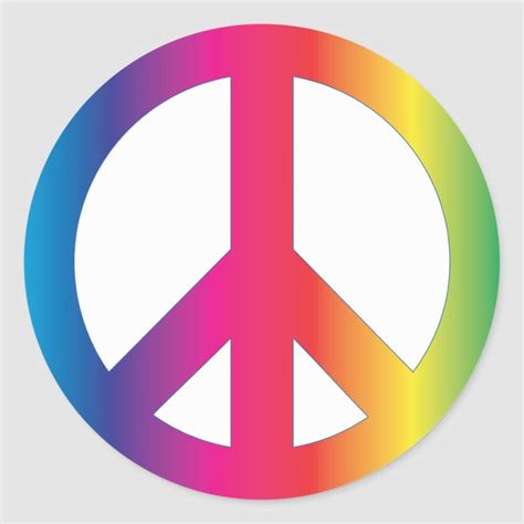 Peace Sign Tie Dye Groovy Colors Classic Round Sticker