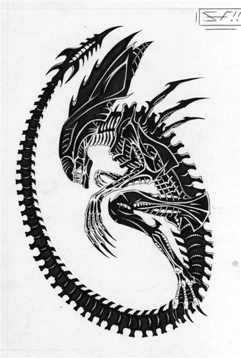 Xenomorph by roydante on deviantart. Xenomorph Queen silhouette | Alien tattoo xenomorph, Alien ...
