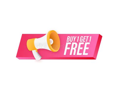 Megaphone Banner Business Concept With Text Buy 1 Get 1 Free Sale Tag