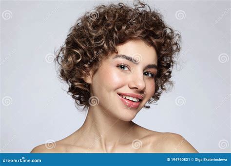 Girl With Curly Hair And Ice Cream Cone In Hands Royalty Free Stock