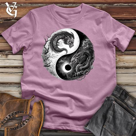 Yin Yang Dragons Cotton Tee Embrace Your Inner Balance Viking Goods