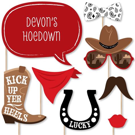 Western Hoedown 20 Piece Wild West Cowboy Party Photo Booth Etsy