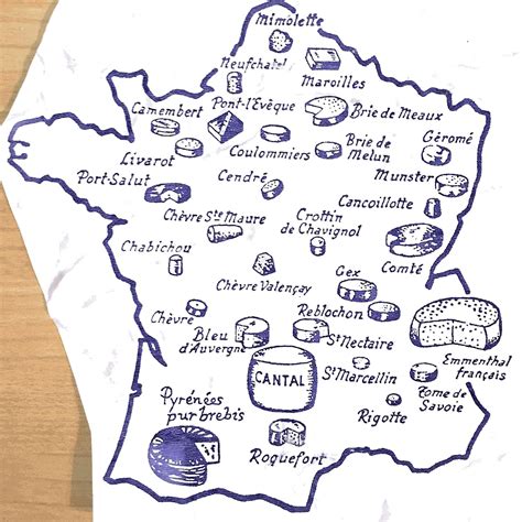 Cheese Map Of France France Map Map Bullet Journal