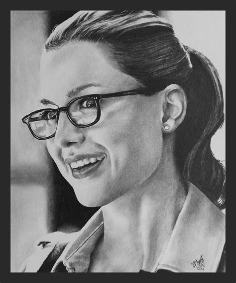 Pencil Portrait Melissa Benoist Supergirl Kara Danvers Portrait