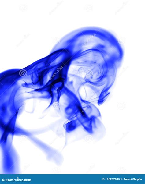 Blue Smoke On White Background Stock Image Image Of Grey Effect