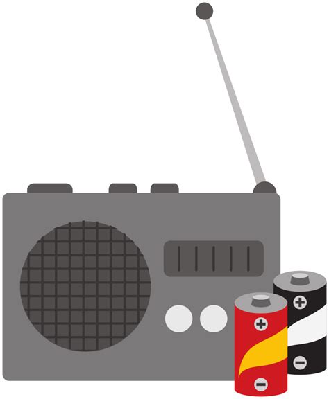 Onlinelabels Clip Art Simple Radio With Batteries