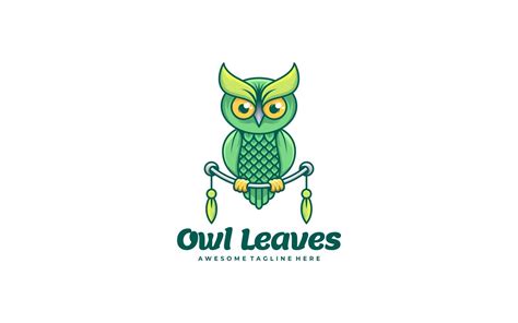 Green Owl Simple Mascot Logo 188033 Templatemonster