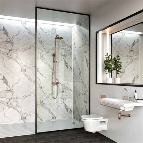 calacatta marble linda barker multipanel wall panel marble shower walls bathroom wall panels