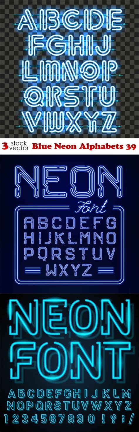 Vectors Blue Neon Alphabets 39 Nitrogfx Download Unique Graphics