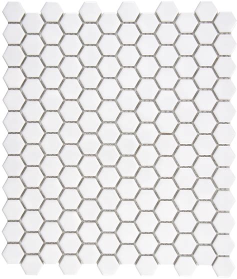 Hexagonal White Matt Mosaic Tile