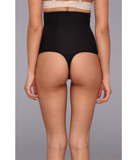 Lyst Spanx Heaven High Waisted Thong In Black