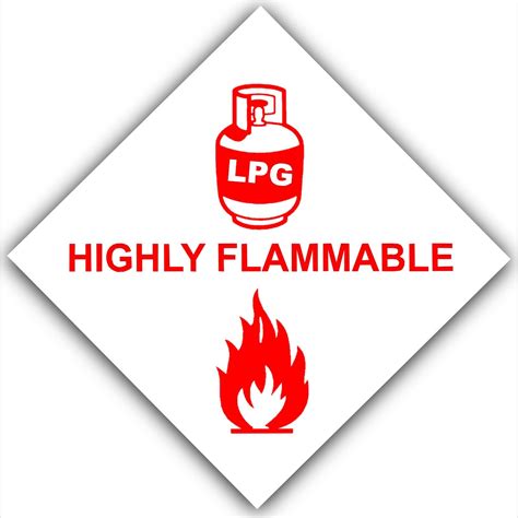 LPG Gas Highly Flammable Stickers Car Sign Van Caravan Boat Safety